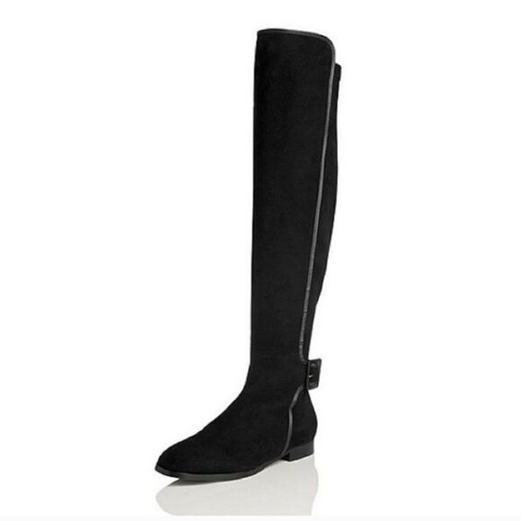 LK Bennett Delila Black Suede Over the Knee Boot Sz 38.5 - Picture 4 of 13